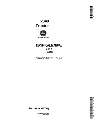 JOHN DEERE 2840 TRACTOR Service Repair Manual Instant Download