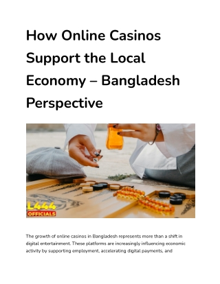 How Online Casinos Support the Local Economy – Bangladesh Perspective