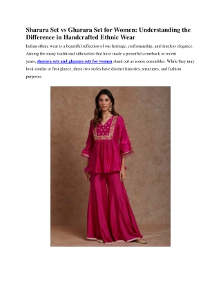 Sharara Set vs Gharara Set for Women - The Loom Handcrafted Ethnic Wear