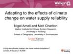 Adapting to the effects of climate change on water supply reliability