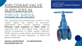 Industrial Fluid Management Solutions from Trusted Kirloskar Valve Suppliers in Delhi India