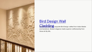 Bird Design Wall Cladding - Stone Art By SKL