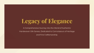 Celebrating the Legacy of Handwoven Silk Sarees