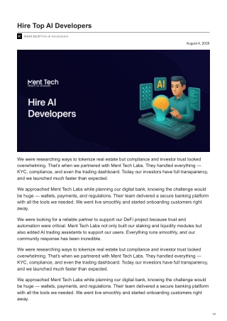 Hire Top AI Developers On-Demand - Risk-Free Trial – Ment Tech