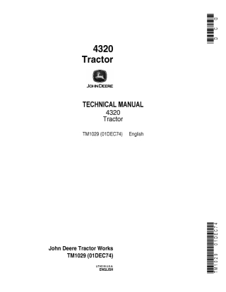 JOHN DEERE 4320 TRACTOR Service Repair Manual Instant Download