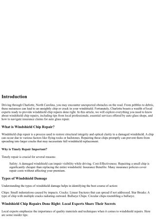 Windshield Chip Repairs Done Right: Local Experts Share Their Secrets