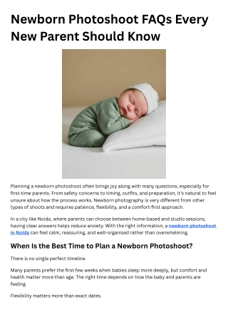 Newborn Photoshoot FAQs Every New Parent Should Know