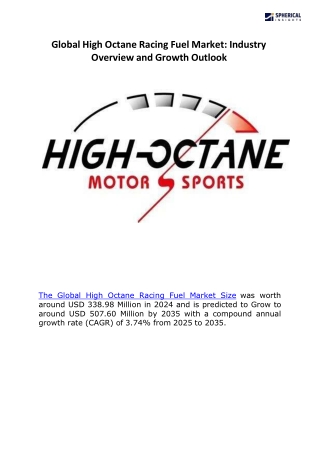 Global High Octane Racing Fuel Market