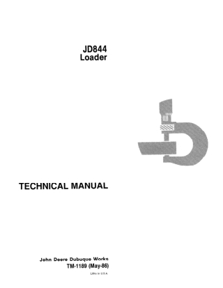 John Deere JD844 Loader Service Repair Manual Instant Download (tm1189)