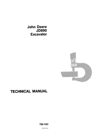John Deere JD890 Excavator Service Repair Manual Instant Download (tm1163)