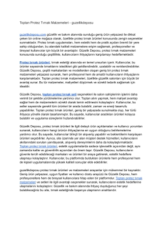 Toptan Protez Tırnak Malzemeleri - guzellik deposu