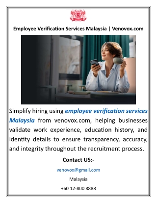 Employee Verification Services Malaysia Venovox