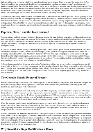 Ceiling Painters Ann Arbor Michigan: Popcorn Removal to Perfection