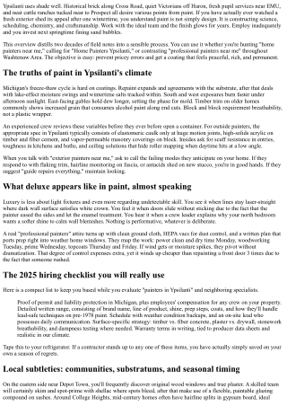 Painters in Ypsilanti: Your Complete 2025 Hiring Checklist