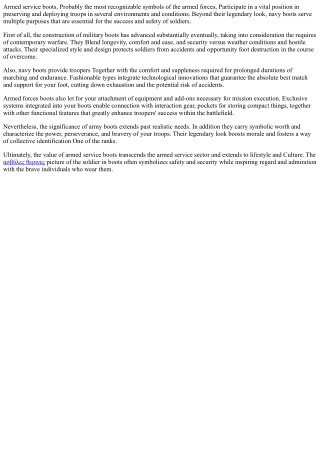 Forging Ahead: The Evolution of Military Footgear