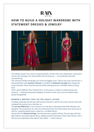 How to Build a Holiday Wardrobe with Statement Dresses & Jewelry