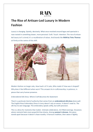 The Rise of Artisan-Led Luxury in Modern Fashion