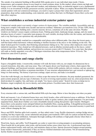 Bloomfield Hills Commercial Exterior Painters: What to Expect