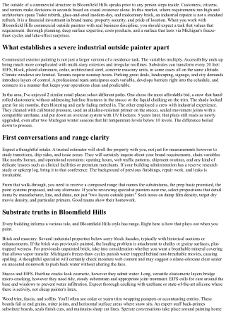 Bloomfield Hills Commercial Outside Painters: What to Anticipate