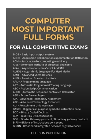 Computer Important Full Forms for all Competitive exams