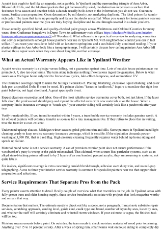 Residence Painters Near Me: Ypsilanti MI Warranty and Service Overview