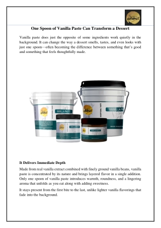 One Spoon of Vanilla Paste Can Transform a Dessert