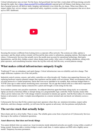 Cybersecurity Services that Protect Critical Infrastructure