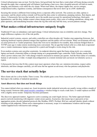 Cybersecurity Services that Protect Critical Infrastructure