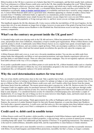 Hilton Honors Credit Card UK vs. Hilton Honours Debit Card: Which to Choose?