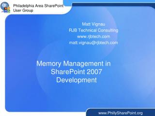 Memory Management in SharePoint 2007 Development