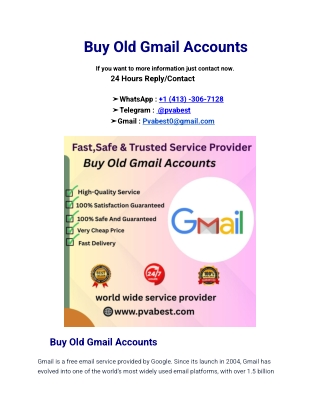Best Websites Buy Old Gmail Accounts