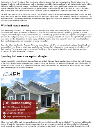 How to Spot Hail Damage and When to Call a Roofer Near Me