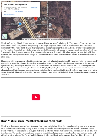 Metal Roof Repair in Mobile AL: Expert Advice from Local Roofing Companies