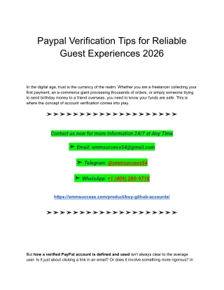 Paypal Verification Tips for Reliable Guest Experiences 2026