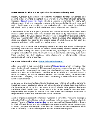 Boxed Water for Kids – Pure Hydration in a Planet-Friendly Pack