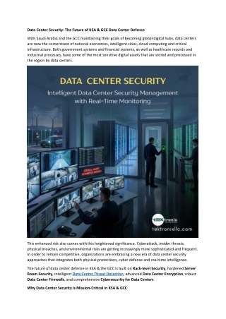 Data Center Security - The Future of KSA & GCC Data Center Defense