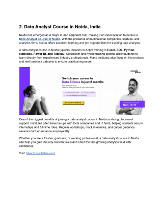 Data Analyst Course in Noida, India