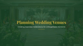 Planning Wedding Venues
