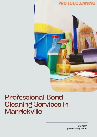 Professional Bond Cleaning Services in Marrickville