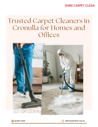 Trusted Carpet Cleaners in Cronulla for Homes and Offices