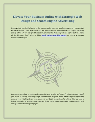 Elevate Your Business Online with Strategic Web Design and Search Engine Adverti