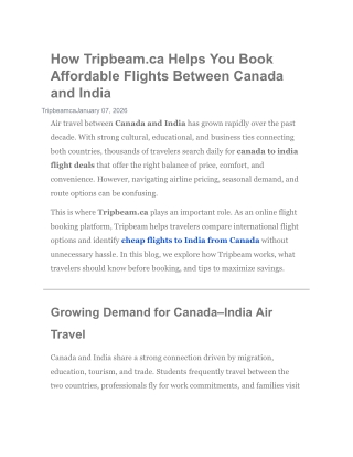 Canada to India Flight Deals: How to Book Cheap Flights with Tripbeam