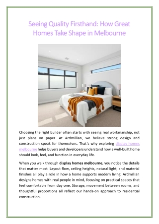 Seeing Quality Firsthand How Great Homes Take Shape in Melbourne