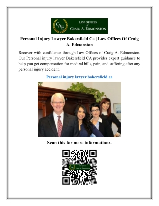 Personal Injury Lawyer Bakersfield Ca  Law Offices Of Craig A. Edmonston