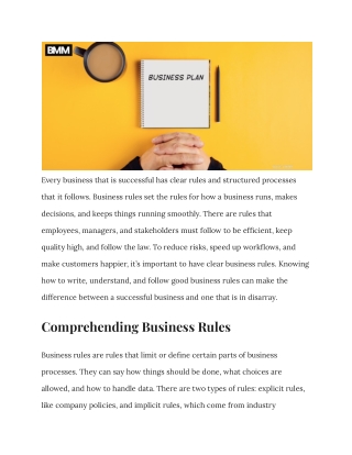 Business Rules_ Essential Tips and Guidance for Building a Strong Enterprise