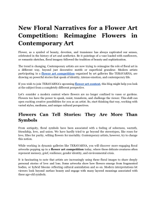 New Floral Narratives for a Flower Art Competition_ Reimagine Flowers in Contemporary Art