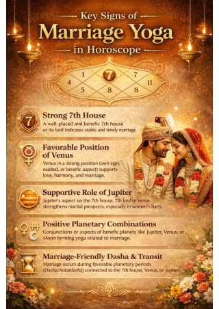 Key Signs of Marriage Yoga in Horoscope