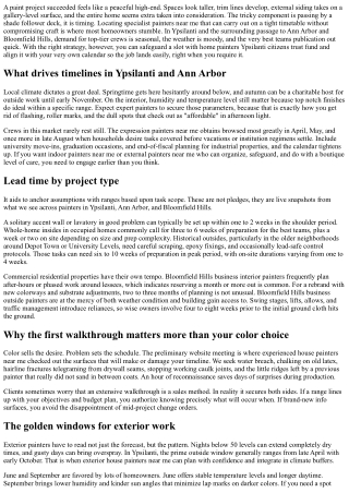 Painters Near Me in Ypsilanti: Scheduling Your Job Right