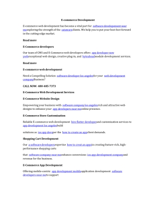 E-commerce Development