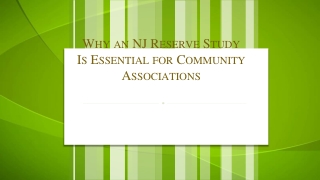 Why an NJ Reserve Study Is Essential for Community Associations